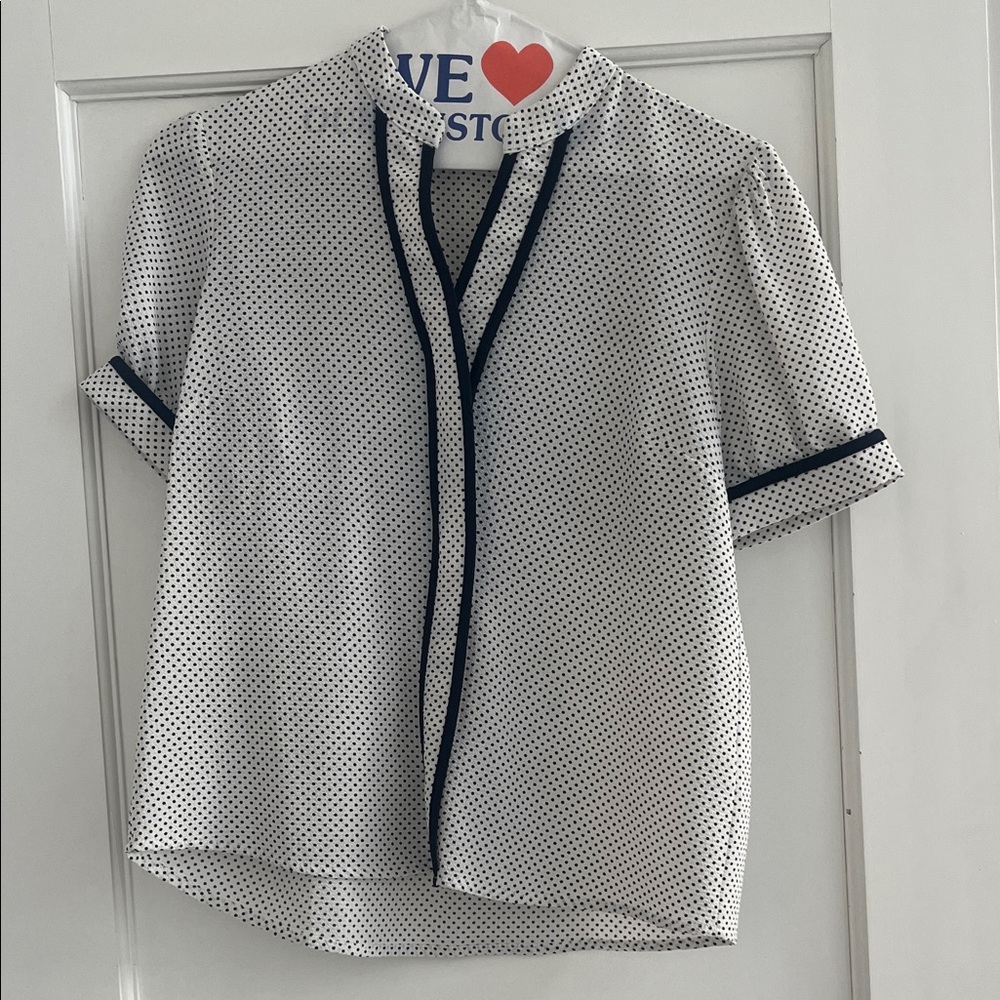 Monteau Black and White Polka Dot Blouse